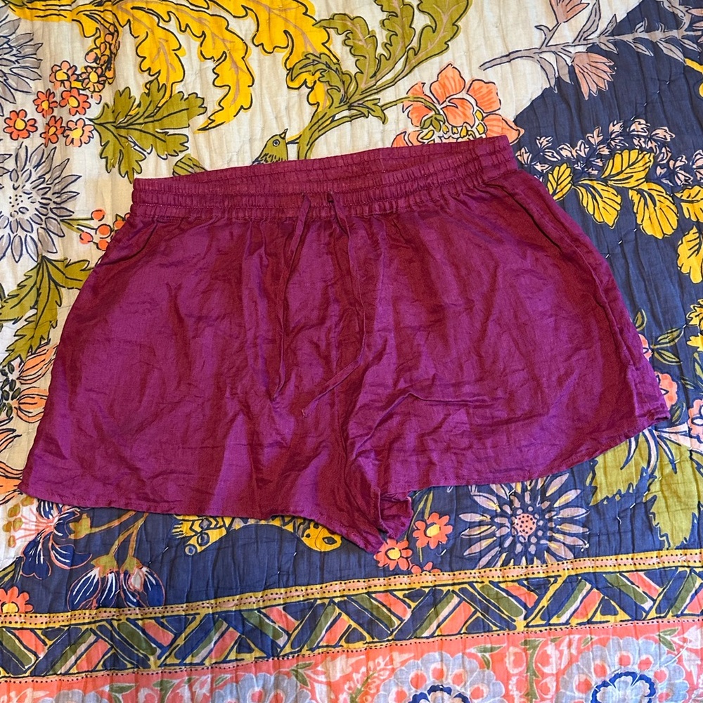 l*space Magenta linen Rio Tunic (xs-s) & Shorts (med) Set - Picture 7 of 8
